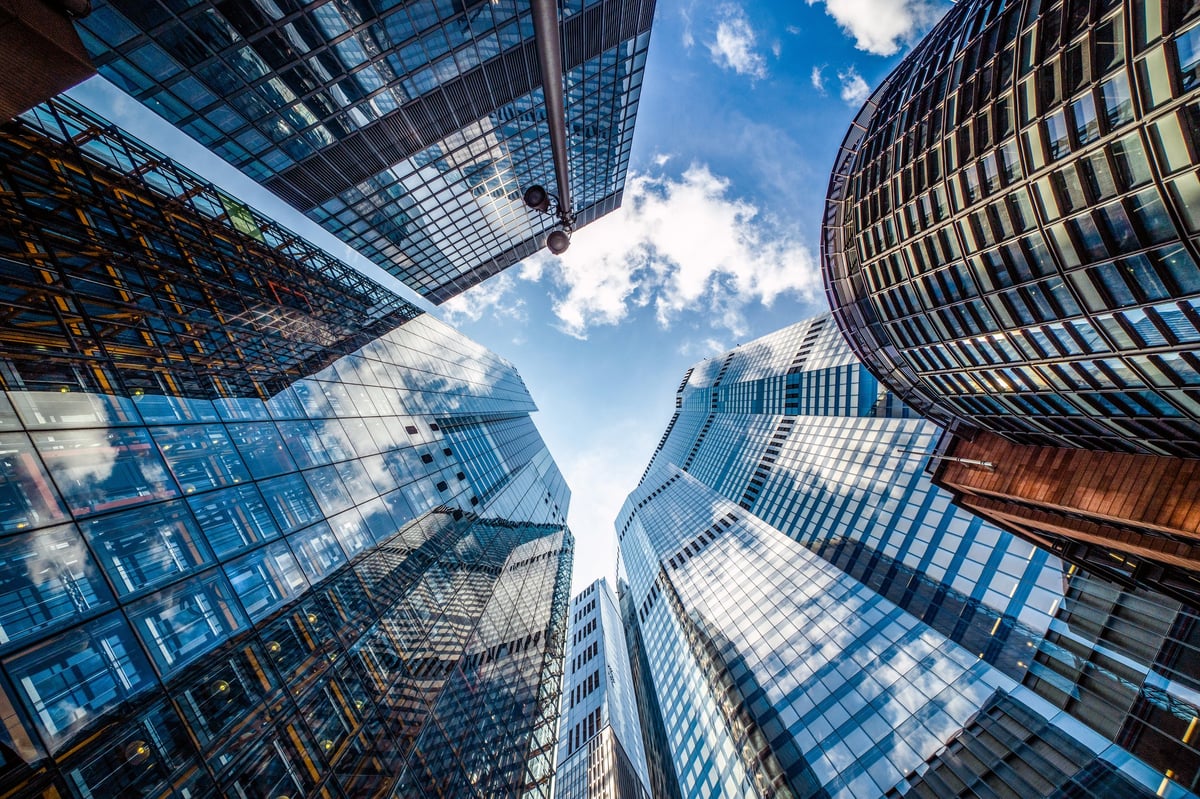 Modern glass skyscrapers